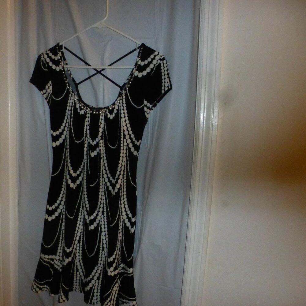 White house black market pearl trimmed mini dress size xs